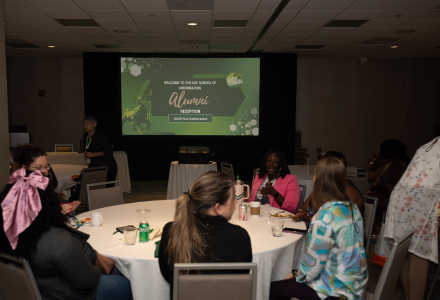 presentation at alumni reception