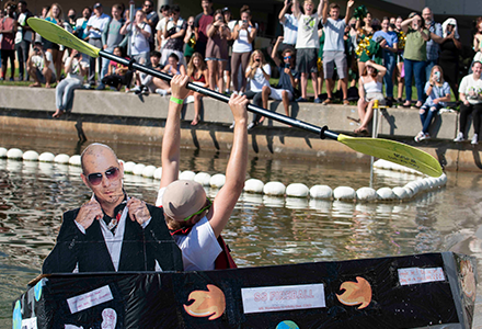 Cole Eicher during USF boat race