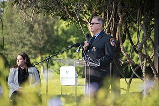 Garrett Lindgren, the speaker at the Sarasota-Manatee campus event